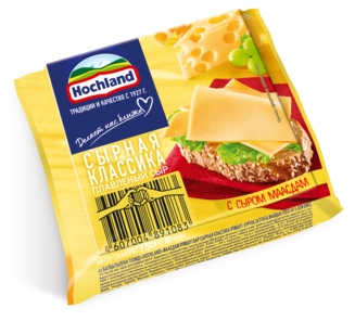 Плавленый сыр Hochland «Сырная Классика» с сыром Маасдам